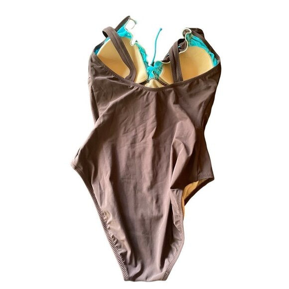 Profile by Gottex Brown Fully Lined One Piece Swimsuit Size 10 - Picture 3 of 6